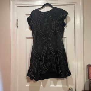Free People Black Sequin Backless Dress Large